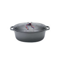 270mm Cast Iron Oval French Oven (3.6 litre) Caviar- Chasseur