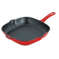 250mm Cast Iron Frypan Red/Black Chasseur