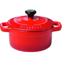 100mm Cast Iron Mini Cocotte Red - Chasseur