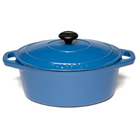 270mm Cast Iron Oval French Oven Sky Blue
