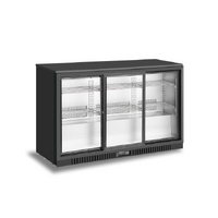 Atosa Three Door Underbench Chiller, Black, Sliding doors