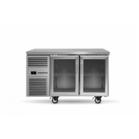 Skope Reflex Two Glass Door Underbench Chiller with Stainless Steel Top