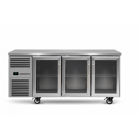 Skope Reflex Three Glass Door Underbench Chiller With S/S Top