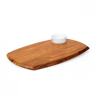 Wodden Board With Sauce Dish