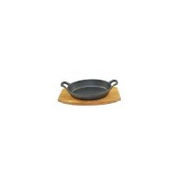 170x125mm Oval Cast Iron Baker with wooden tray - Pyrolux