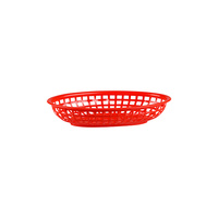 RED OVAL BASKET PLASTIC