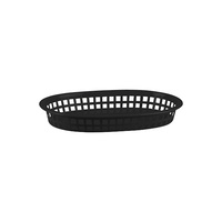 Oval Black Plastic Basket , Large 270x180mm