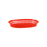 Oval Red Plastic Basket , Large 270x180mm