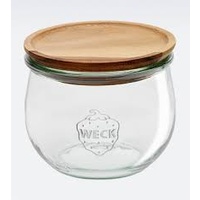 580ml Weck Tulip Glass Jar with Wooden Lid