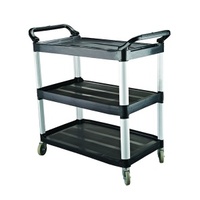 3 Tier Trolley Black Plastic Caterrex 