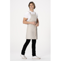Lockharte Canvas Cross Over Back Apron Ecru (pair with strap XNS07)