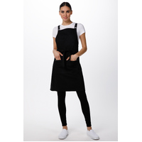 Byron Canvas Cross Over Back Black Bib Apron