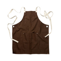 Byron Canvas Cross Over Back Brown Bib Apron