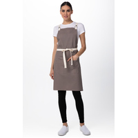 Byron Canvas Cross Over Back Grey Bib Apron