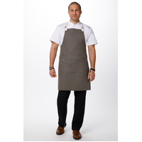 Byron Canvas Cross Over Back Khaki Bib Apron