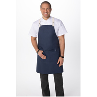 Byron Canvas Cross Over Back Navy Blue Bib Apron