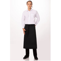 3/4 Bistro Waist Apron Black With Pocket 