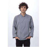 Hartford Graphite Grey Chef Jacket Long Sleeved with Zipper