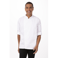 Hartford White Chef Jacket Long Sleeved with Zipper
