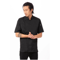 Springfield Black Chefs Jacket Short Sleeved with Zipper