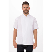 Springfield White Chefs Jacket Short Sleeved with Zipper