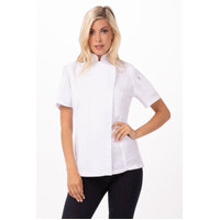 Springfield White Chefs Jacket Short Sleeved with Zipper