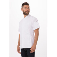 Bristol White Chefs Jacket, Hidden Metal Snaps, Men's