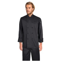Darling Black Chefs Jacket Long Sleeved with Stud Buttons