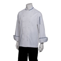 Garda Executive Chef Jacket White/Blue piping - CBIJ-WHT-(size) Chef Works