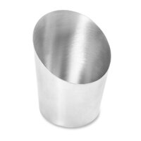 Angled Chip Cup Brushed Stainless Steel, 90mm Dia
