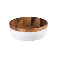 300x100mm Display Bowl, White base Wooden -Moda