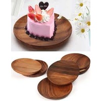 150mm Round Wooden Plate - Acacia Wood