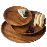 250mm Round Wooden Plate - Acacia Wood