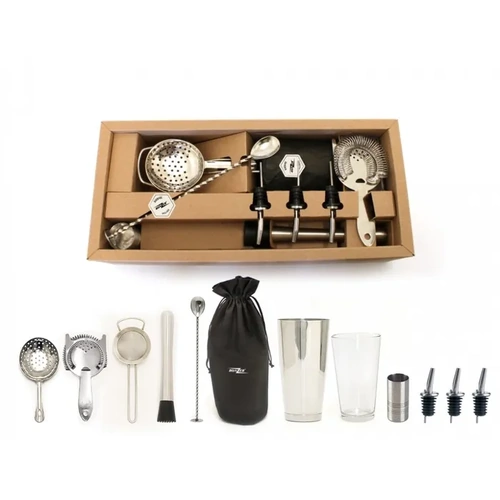 Copper Bonzer Cocktail Kit 7 piece, includes Strainers, Juggers, pourer, shaker etc