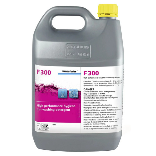 WinterHalter 5 Litre F300 Universal Liquid Glass & Dishwashing Detergent