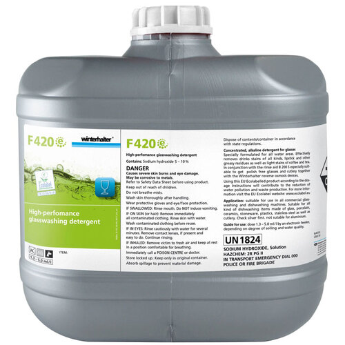 WinterHalter 15 Litre F420 Universal Liquid Glass Washing Detergent 