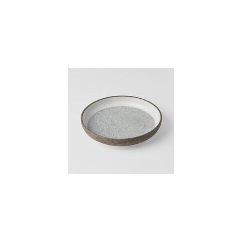220mm High Rim Plate Crazed Grey