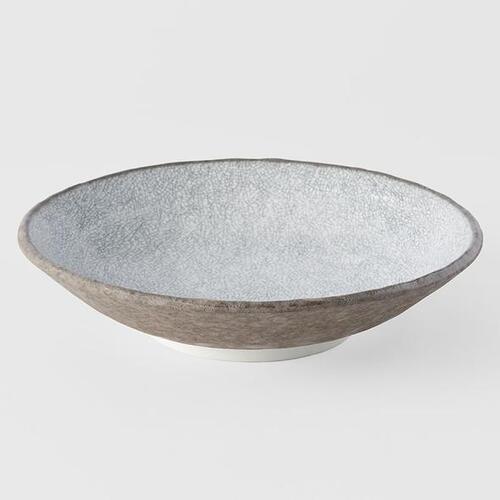240mm Shallow Bowl Crazed Grey