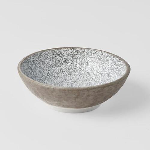 130mm Shallow Bowl Crazed Grey