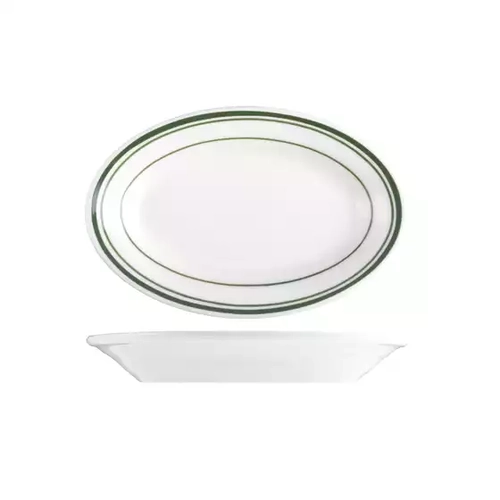 178mm Oval Plate, Tuxton Green Bay