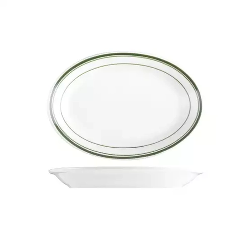 212mm Oval Plate, Tuxton Green Bay