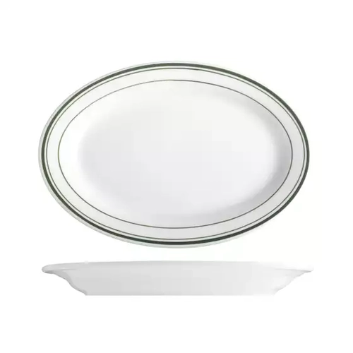 292mm Oval Plate, Tuxton Green Bay