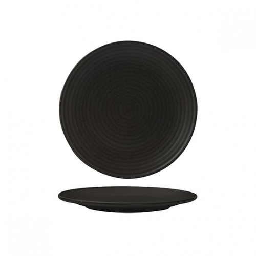 210mm Ribbed Coupe Plate Charcoal Zuma