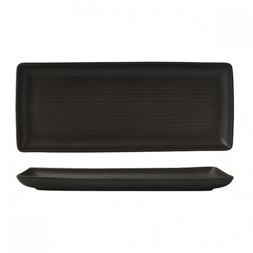 340x140mm Rectangular Platter Charcoal Zuma