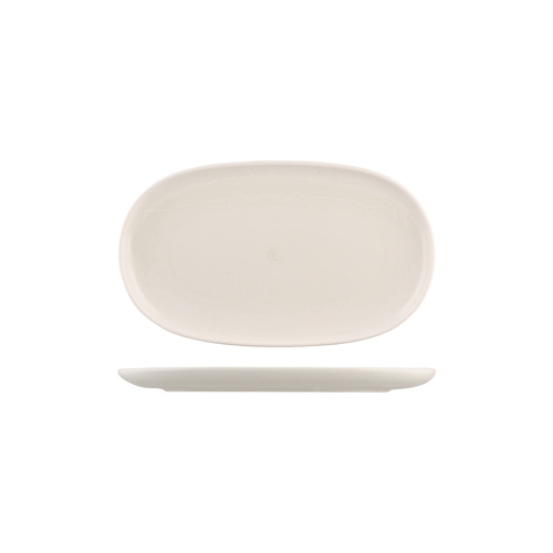 300mm Oval Plate Snow 
