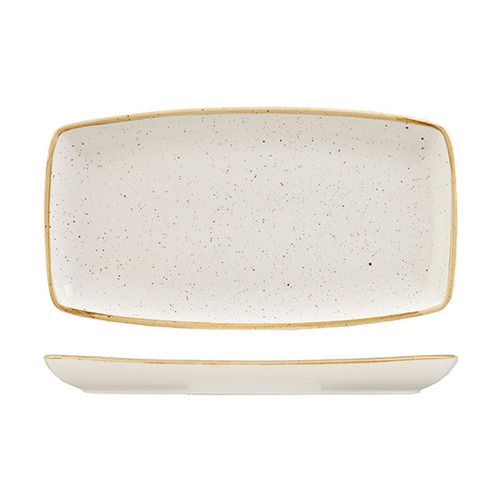 350mm Rectangle Plate Barley White