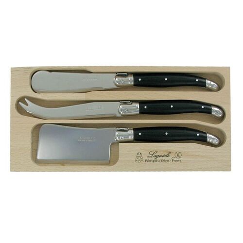 Three Piece Cheese Set Black, Andre Verdier Laguiole