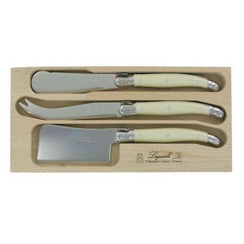 Three Piece Cheese Set Ivory, Andre Verdier Laguiole