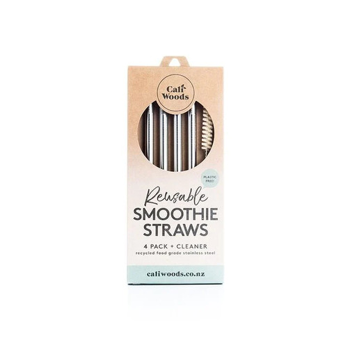 Smoothie S/S Reusable Straw (4 pack incl brush)