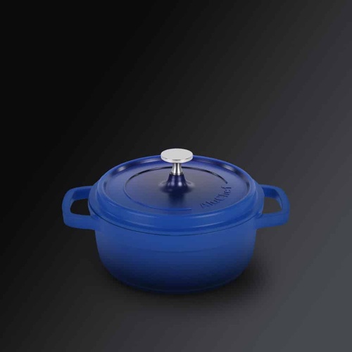 AluChef Round Casserole Blue